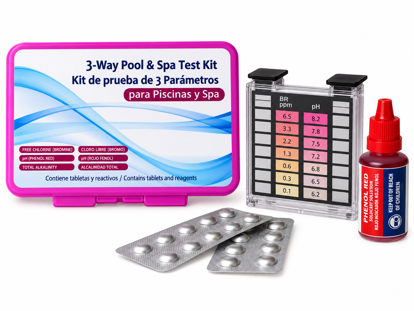 Kit de medición para análisis de agua de piscina