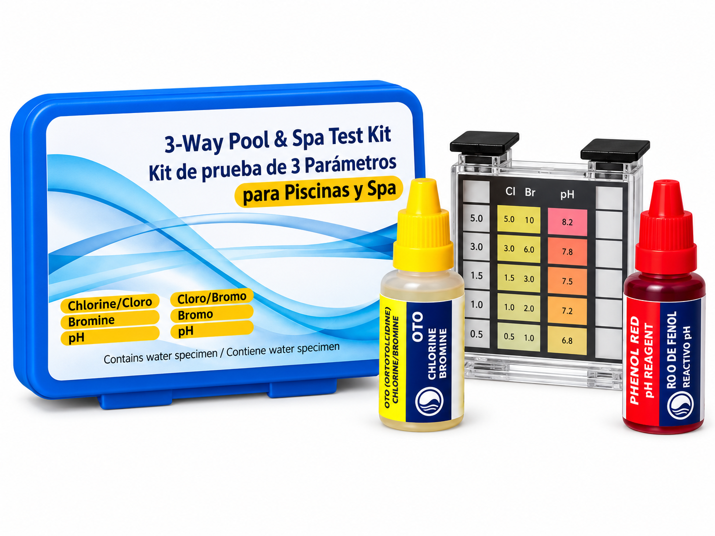 Kit de medición profesional para análisis de agua de piscina