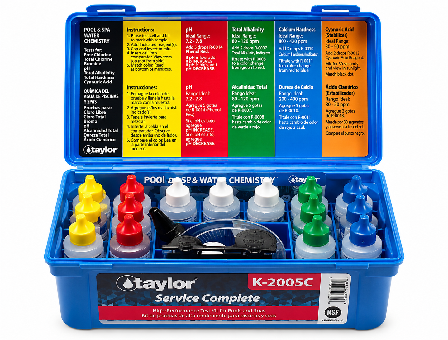 Kit de medición de tres parámetros con tabletas para piscina